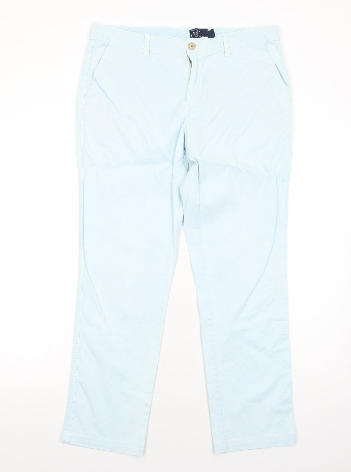 Gap Womens Blue Cotton Trousers Size 10 Regular Zip