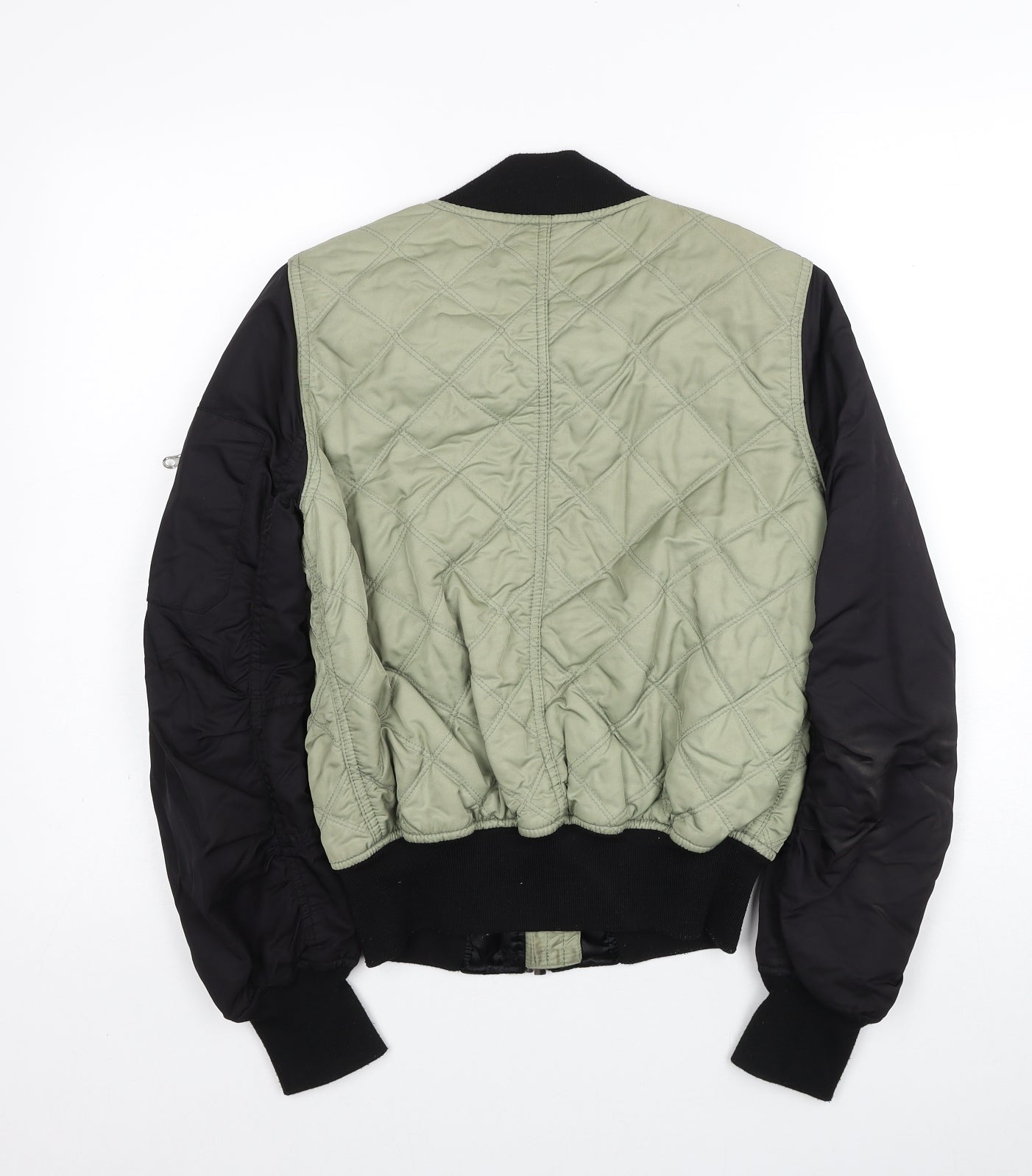 Topshop Womens Green Bomber Jacket Jacket Size 6 Zip
