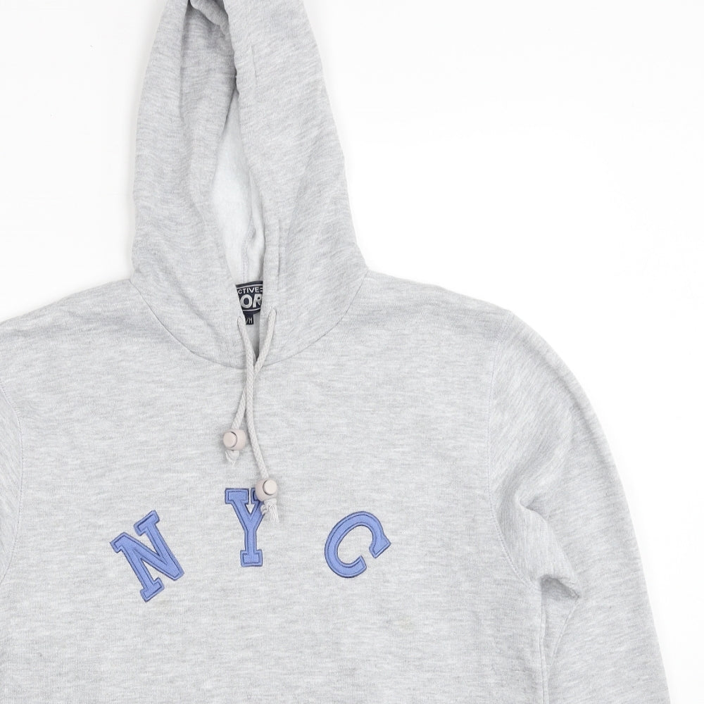 Active Sport Womens Grey Polyester Pullover Hoodie Size S Pullover - NYC Size S-M