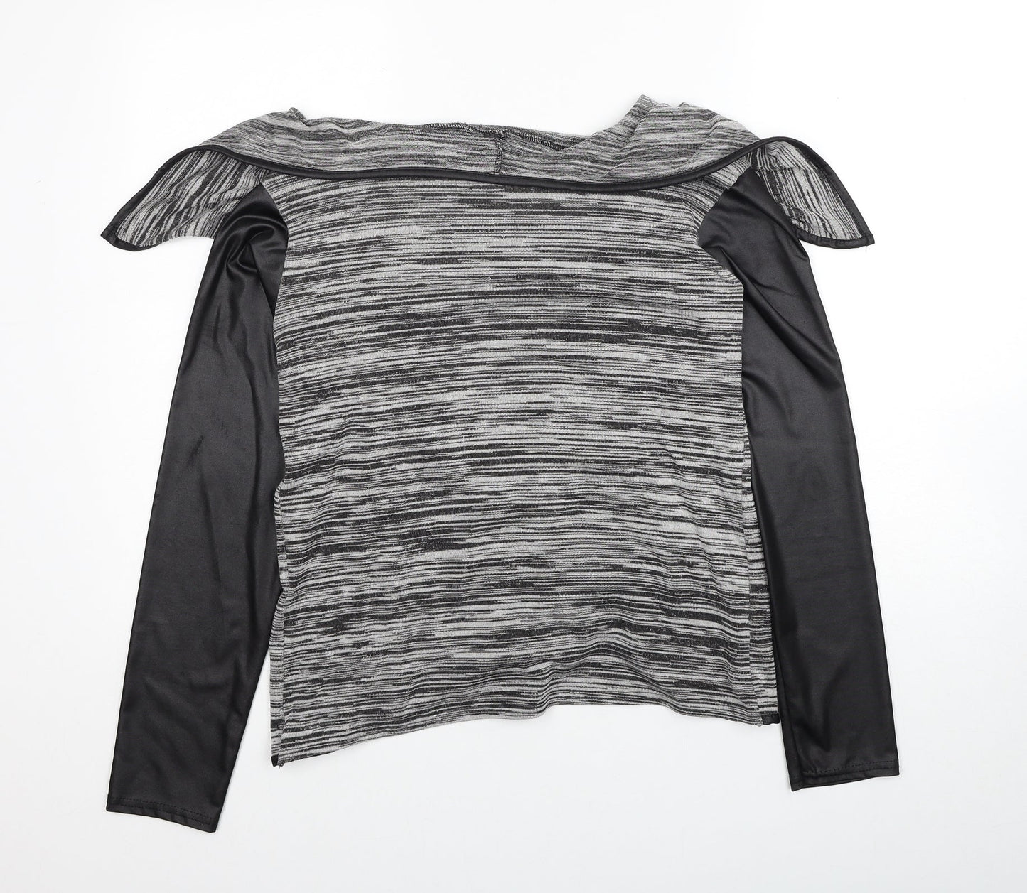Preworn Womens Grey V-Neck Polyester Cardigan Jumper Size M - Size M-L