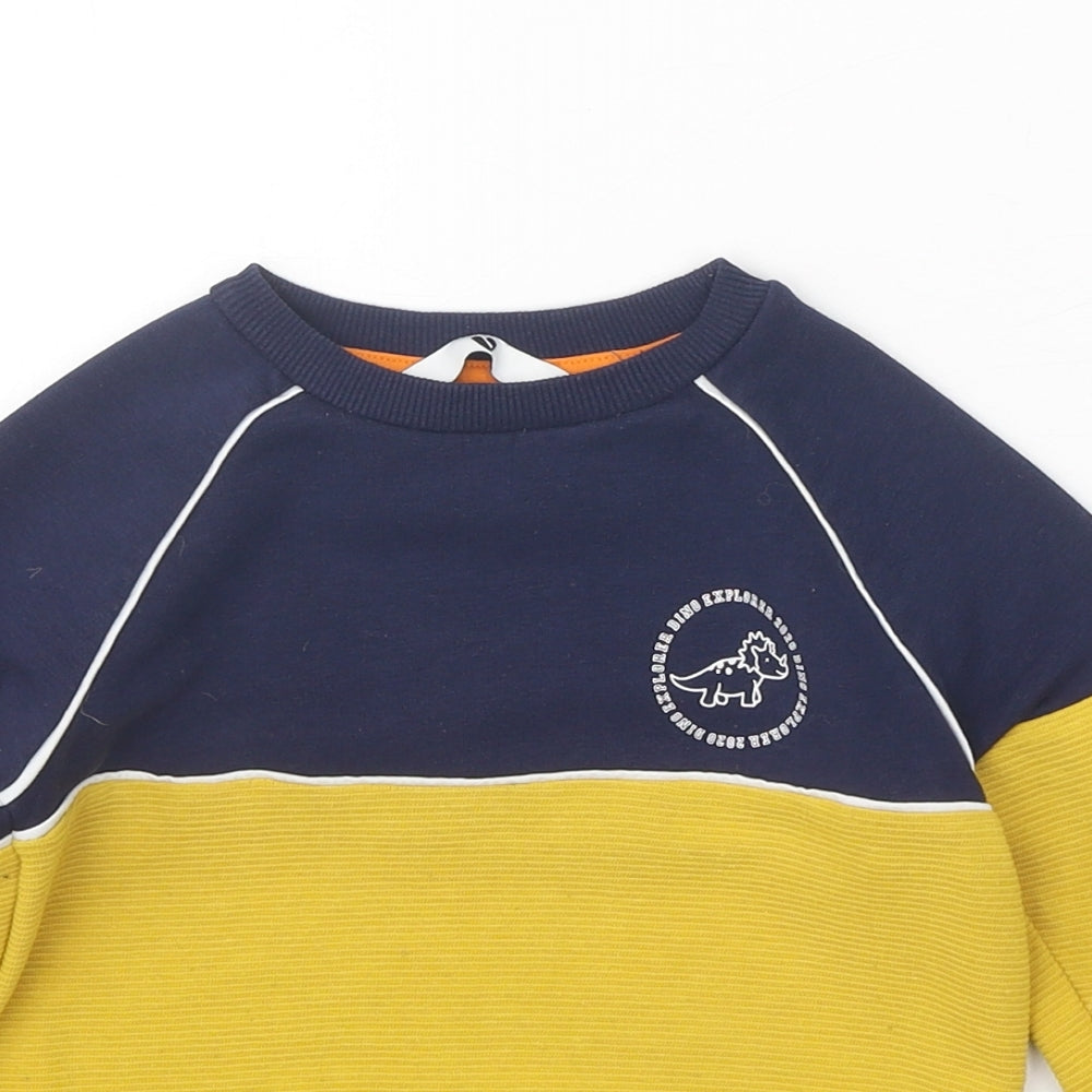 Very Boys Yellow Cotton Pullover Sweatshirt Size 2-3 Years Pullover - Dinosaur