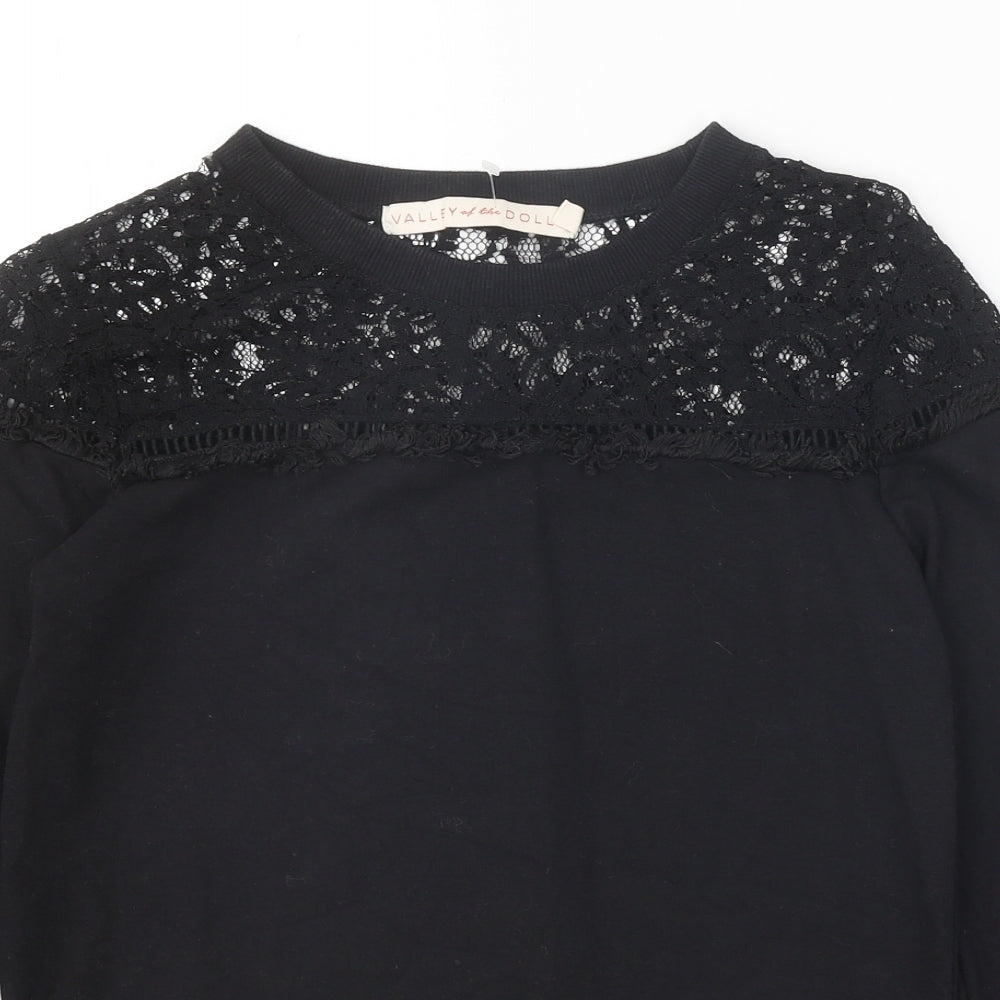 Valley Of The Dolls Womens Black Cotton Pullover Sweatshirt Size 8 Pullover