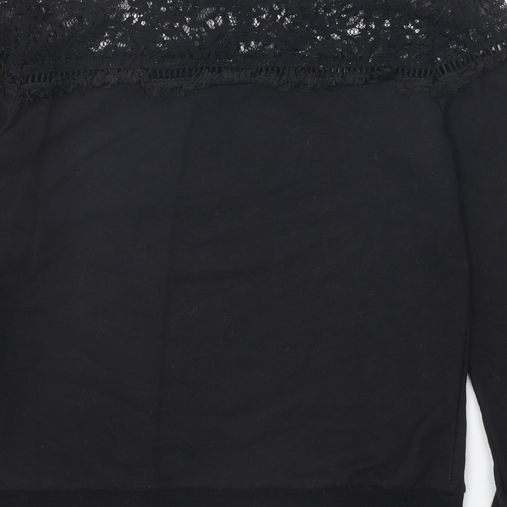 Valley Of The Dolls Womens Black Cotton Pullover Sweatshirt Size 8 Pullover