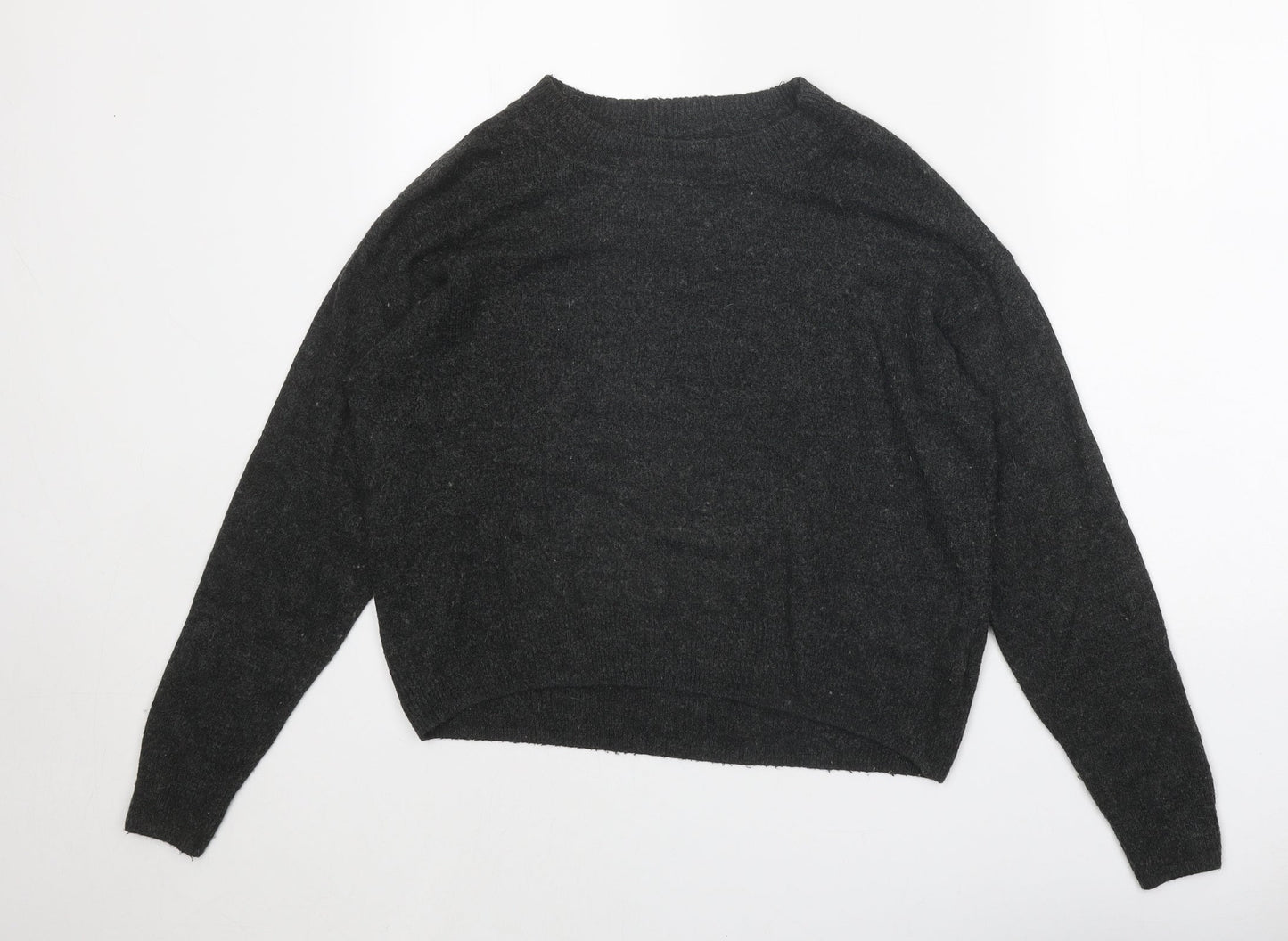 H&M Womens Grey Round Neck Acrylic Pullover Jumper Size XS