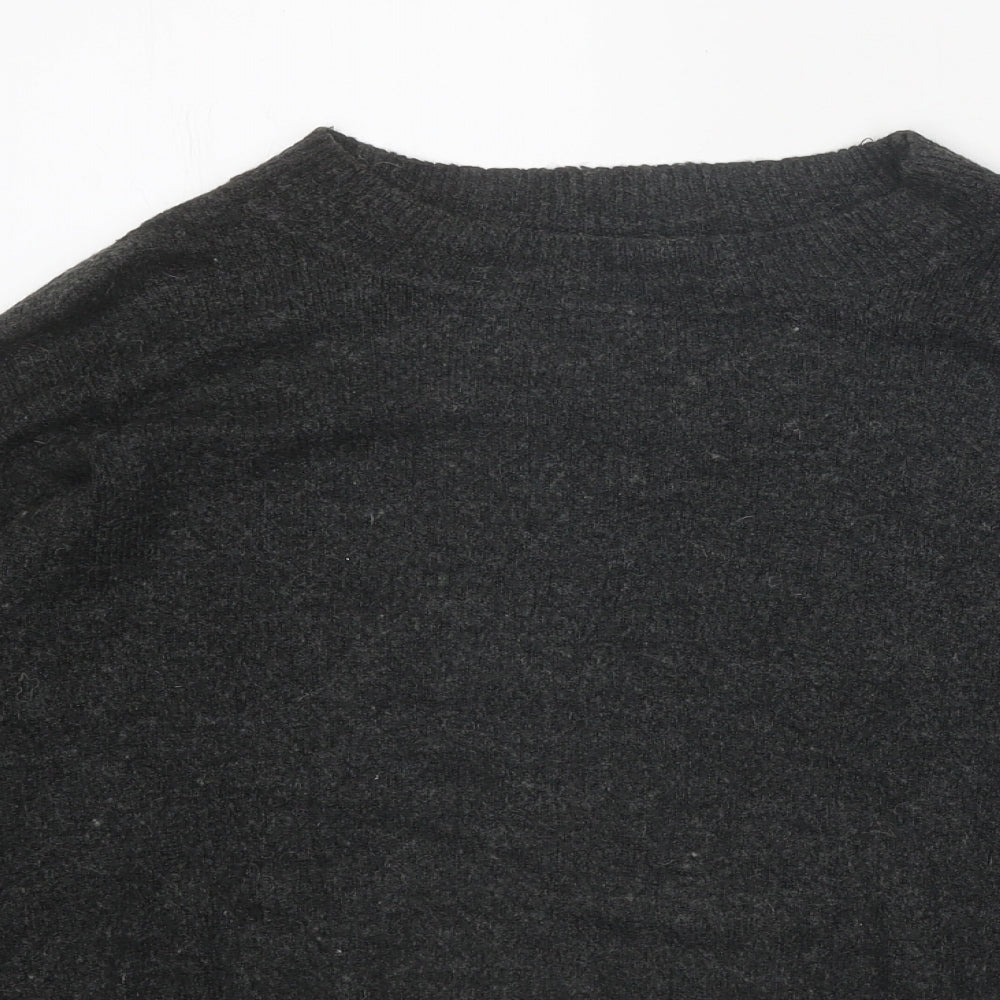 H&M Womens Grey Round Neck Acrylic Pullover Jumper Size XS