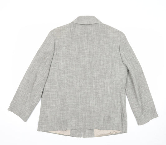 Bianca Womens Grey Jacket Size 12 Button