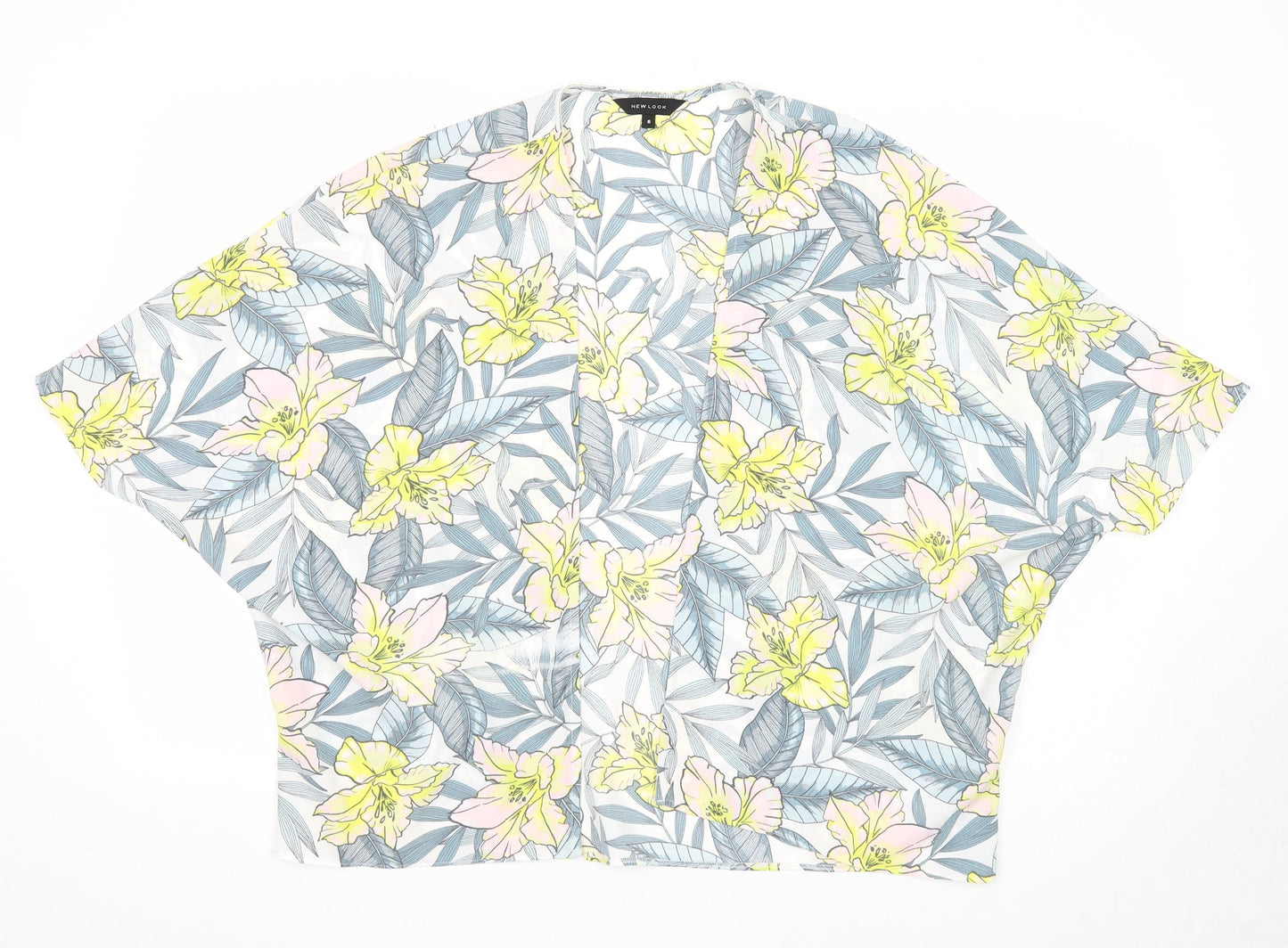 New Look Womens Multicoloured Geometric Polyester Kimono Blouse Size 6 V-Neck