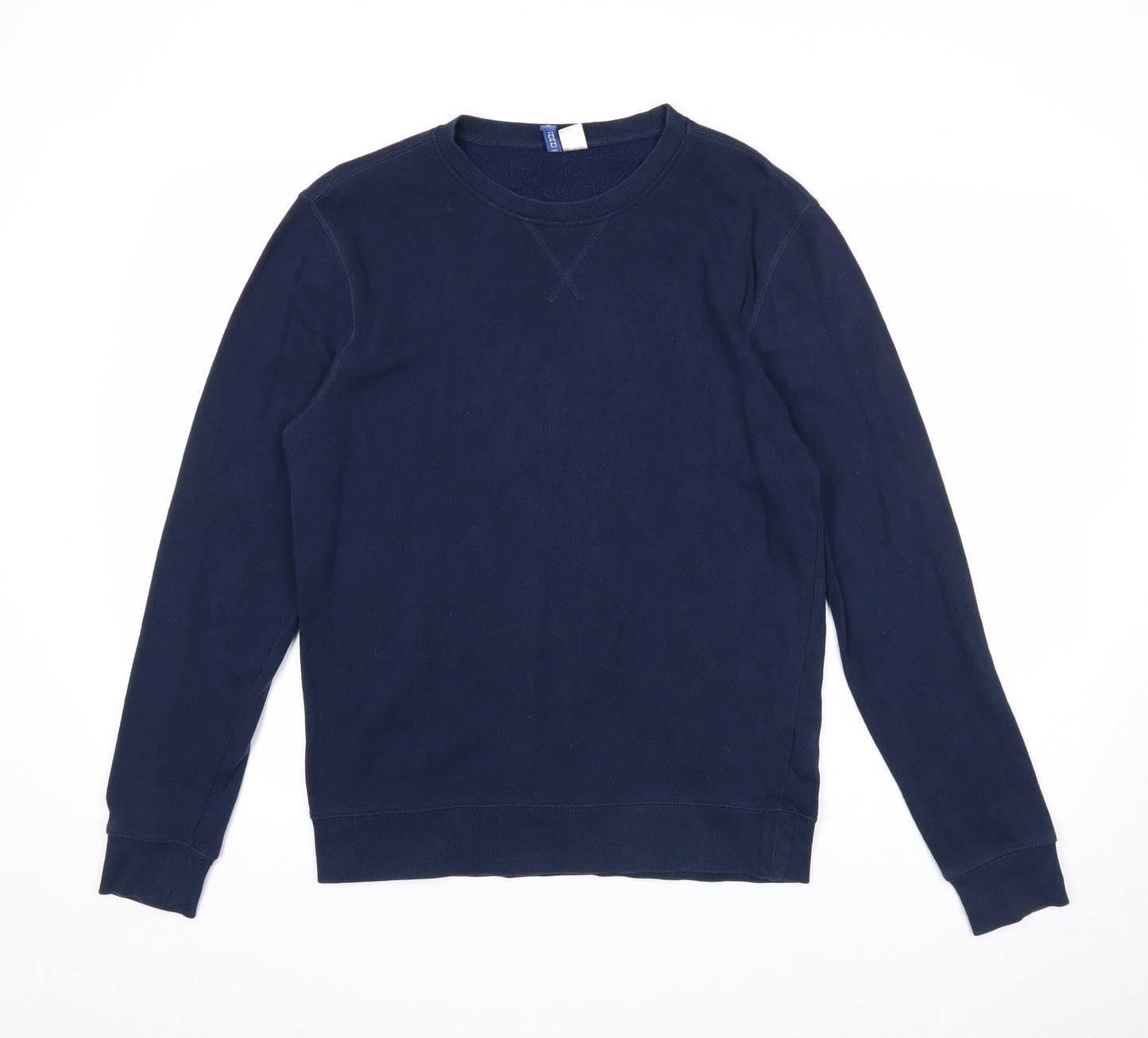 Divided Mens Blue Cotton Pullover Sweatshirt Size S