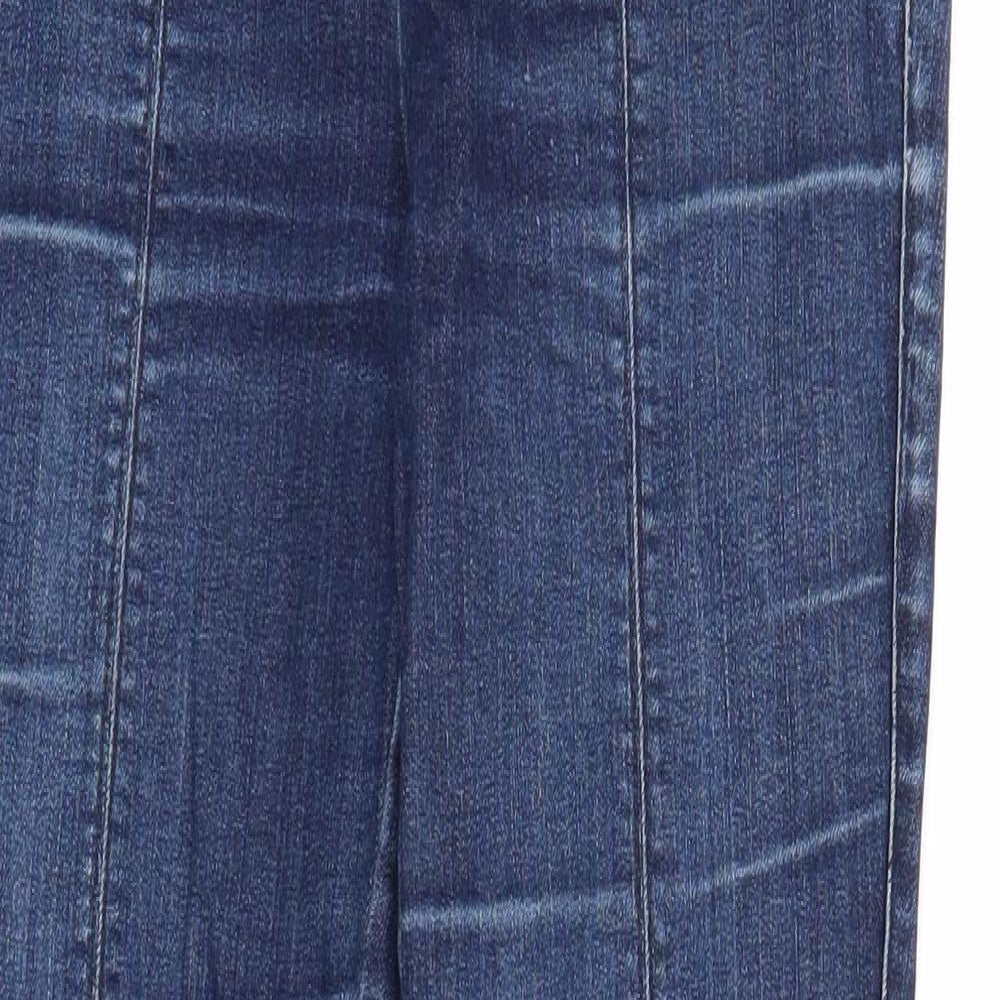 H&M Womens Blue Cotton Skinny Jeans Size 8 Regular Zip