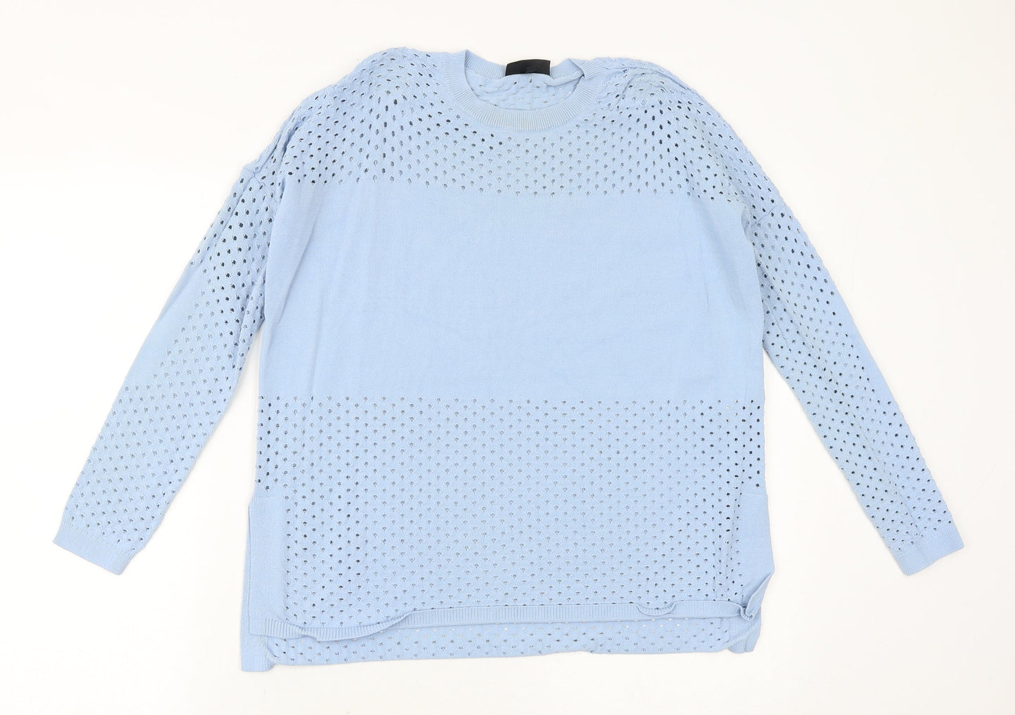 Topshop Womens Blue Round Neck Viscose Pullover Jumper Size 8