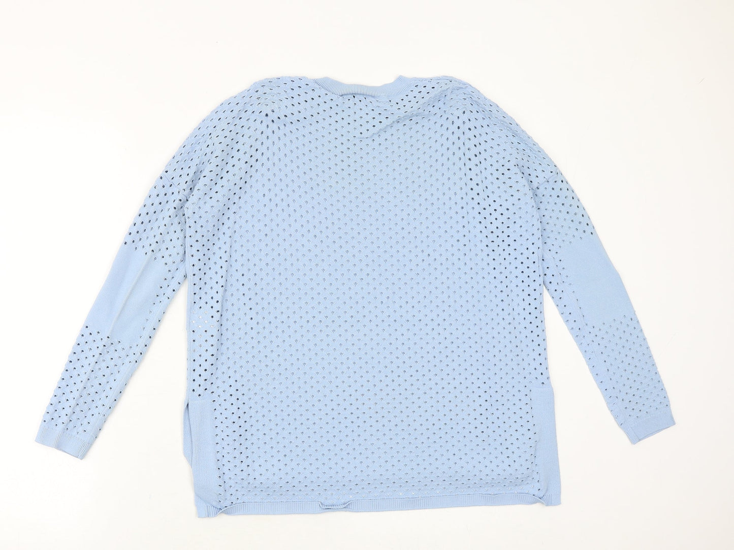Topshop Womens Blue Round Neck Viscose Pullover Jumper Size 8