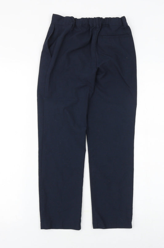 Marks and Spencer Boys Blue Viscose Dress Pants Trousers Size 8-9 Years Regular Zip