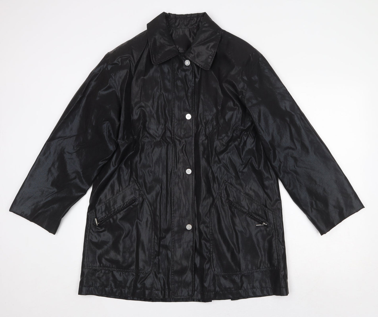 Preworn Womens Black Jacket Size 12 Zip