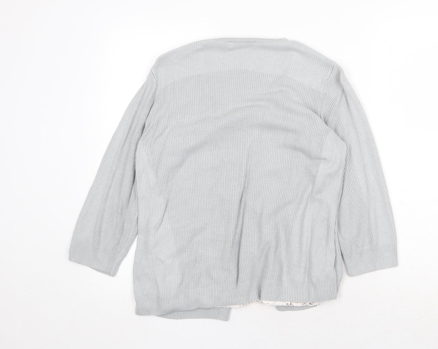 Marks and Spencer Womens Grey Round Neck Acrylic Pullover Jumper Size 14 - Twin Set