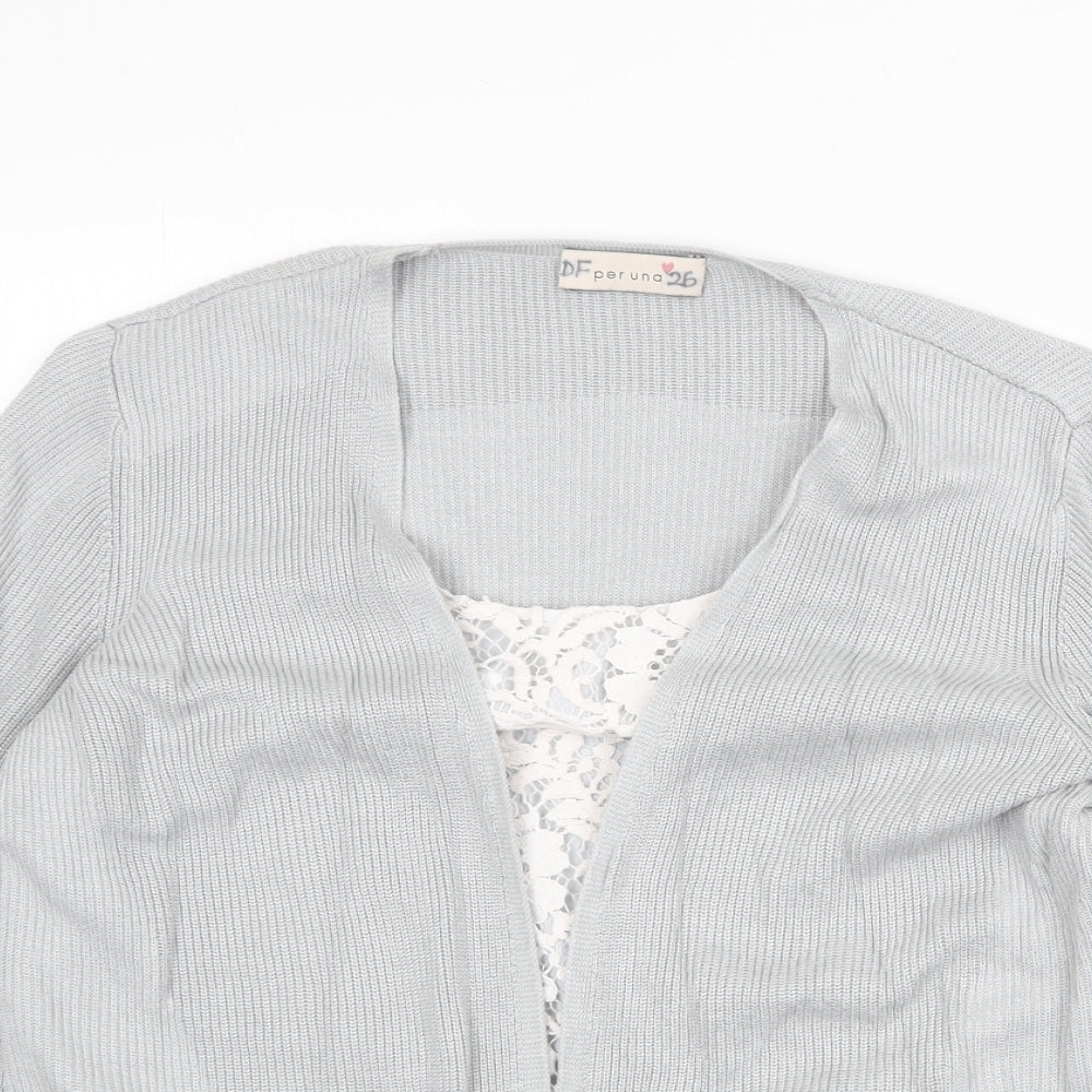 Marks and Spencer Womens Grey Round Neck Acrylic Pullover Jumper Size 14 - Twin Set