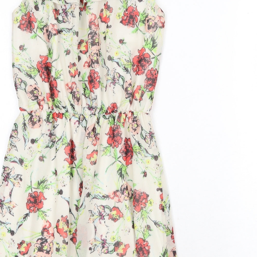 Oh My Love Womens Grey Floral Polyester Playsuit One-Piece Size S Pullover - Bardot