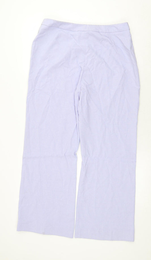 Essentials Womens Purple Polyester Trousers Size 16 Regular Zip