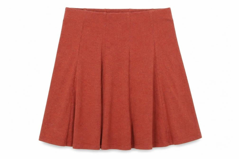 Garage Womens Orange Viscose Pleated Skirt Size XS - Elastic Waist
