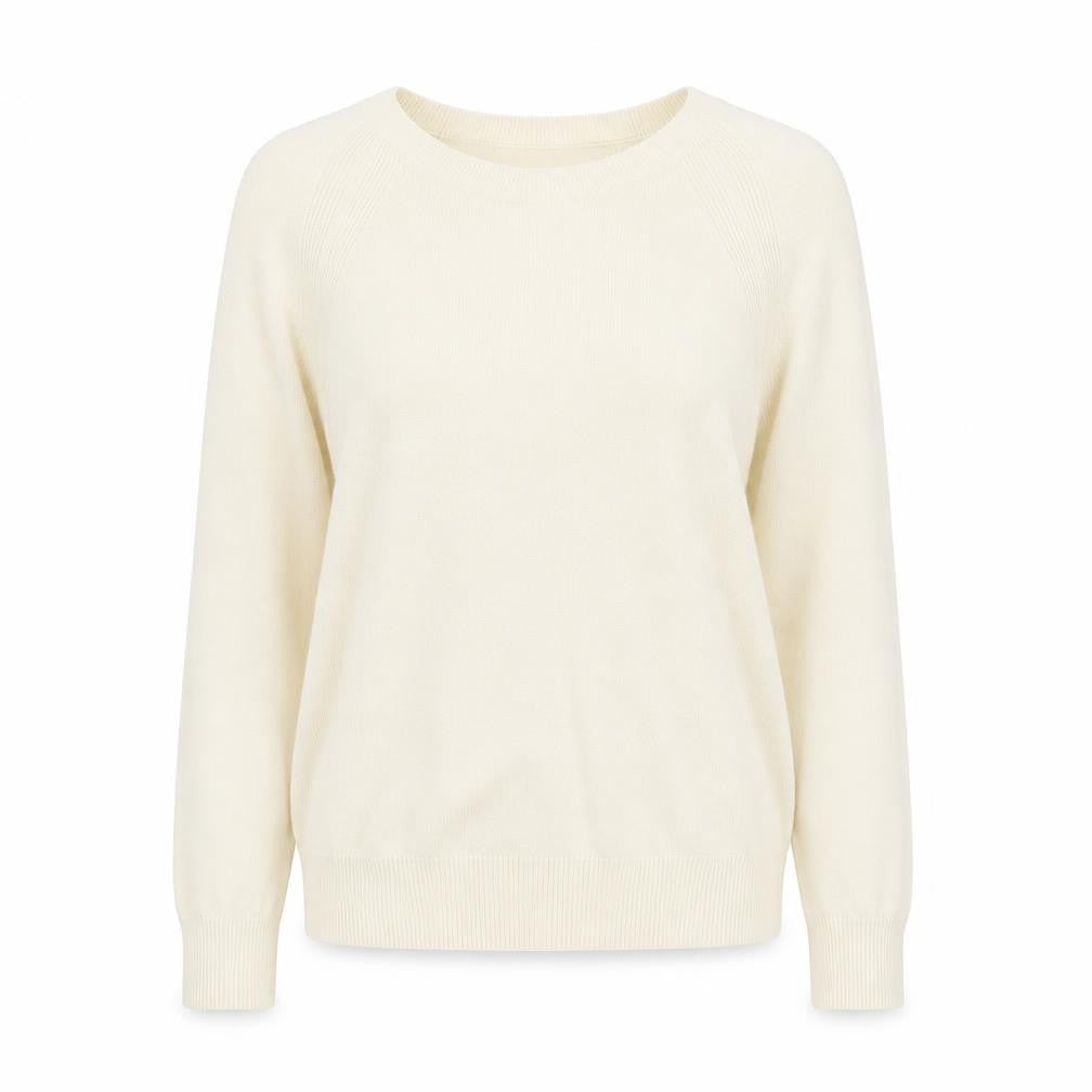 Marks and Spencer Womens Ivory Round Neck Acrylic Pullover Jumper Size 8