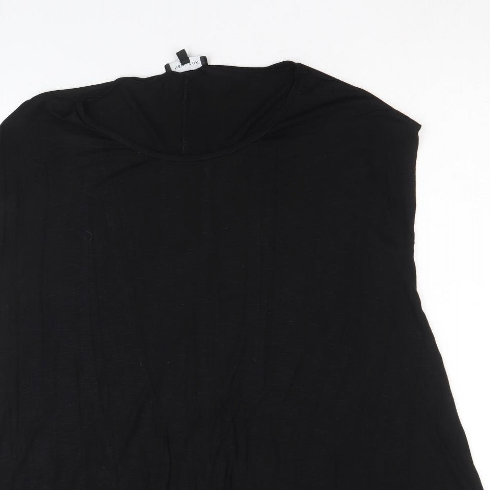 New Look Womens Black Viscose Basic Tank Size 10 Round Neck