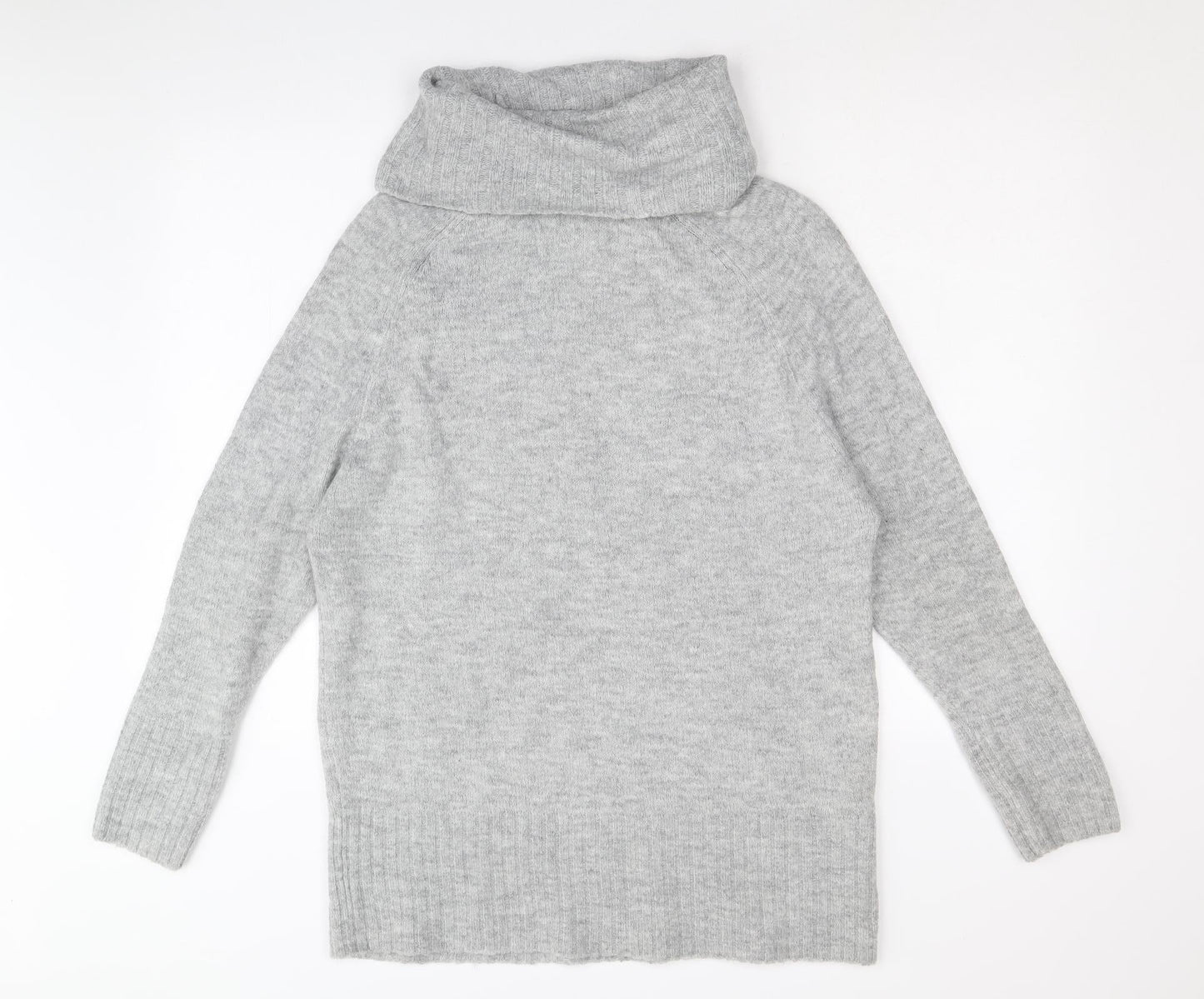 New Look Womens Grey Roll Neck Acrylic Pullover Jumper Size S