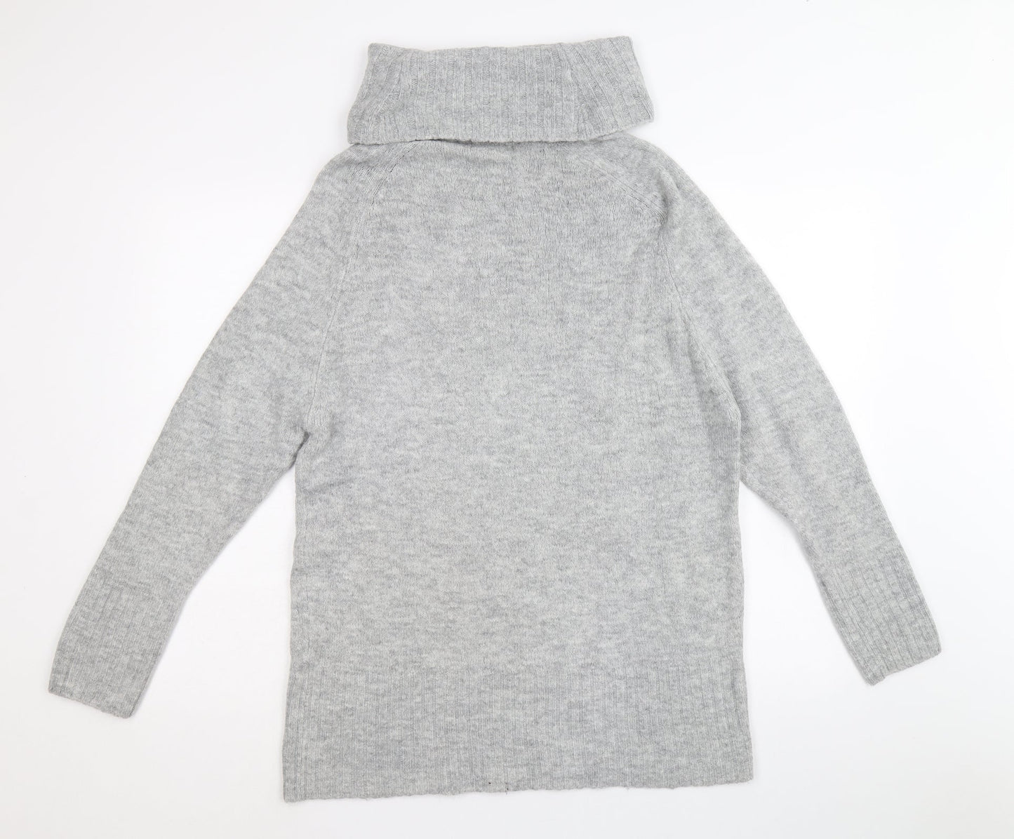 New Look Womens Grey Roll Neck Acrylic Pullover Jumper Size S