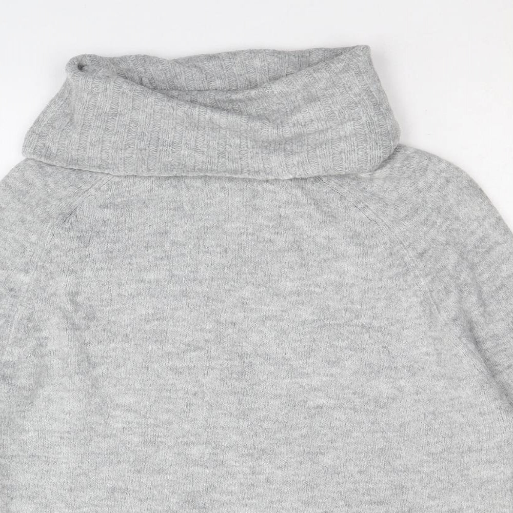 New Look Womens Grey Roll Neck Acrylic Pullover Jumper Size S
