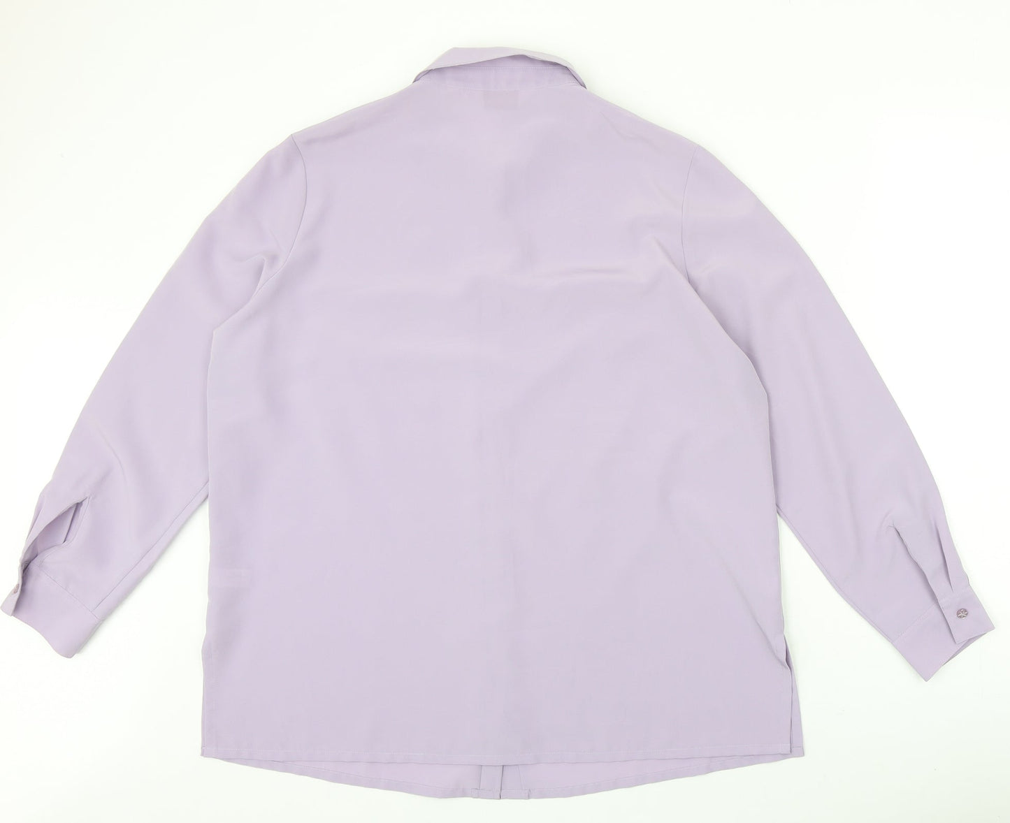 Kaleidoscope Womens Purple Polyester Basic Button-Up Size 18 Collared - Crochet Detail