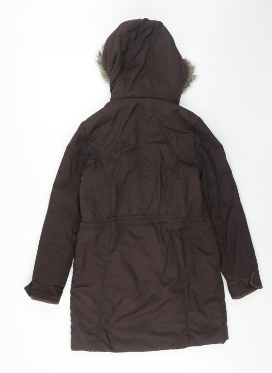 NEXT Womens Brown Parka Coat Size 8 Zip
