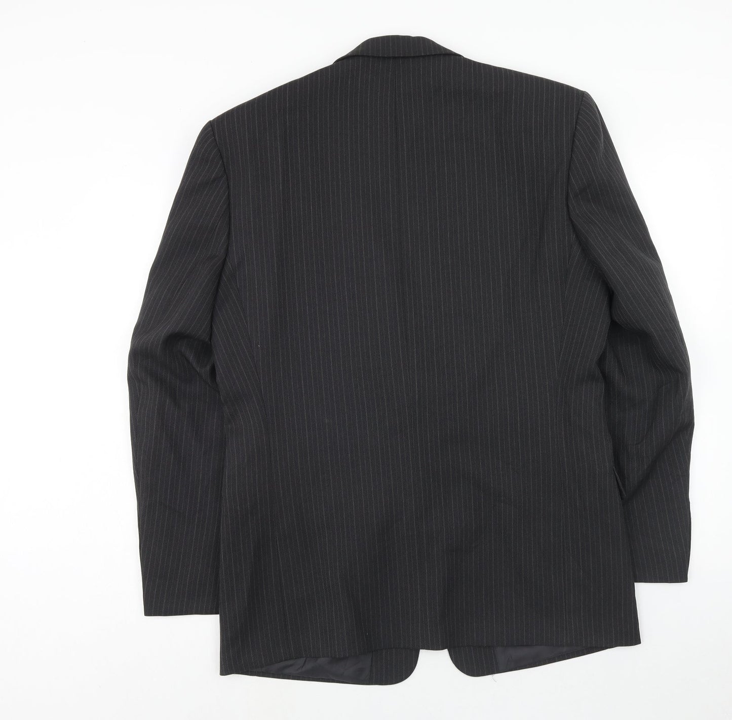 C&A Mens Grey Striped Polyester Jacket Suit Jacket Size 38 Regular