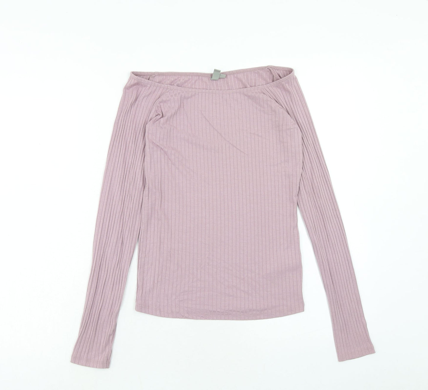 ASOS Womens Purple Viscose Basic T-Shirt Size 12 Off the Shoulder