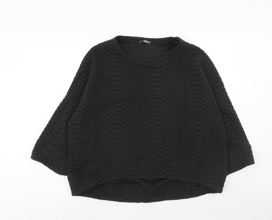 Dixie Womens Black Geometric Polyester Pullover Sweatshirt Size M Pullover