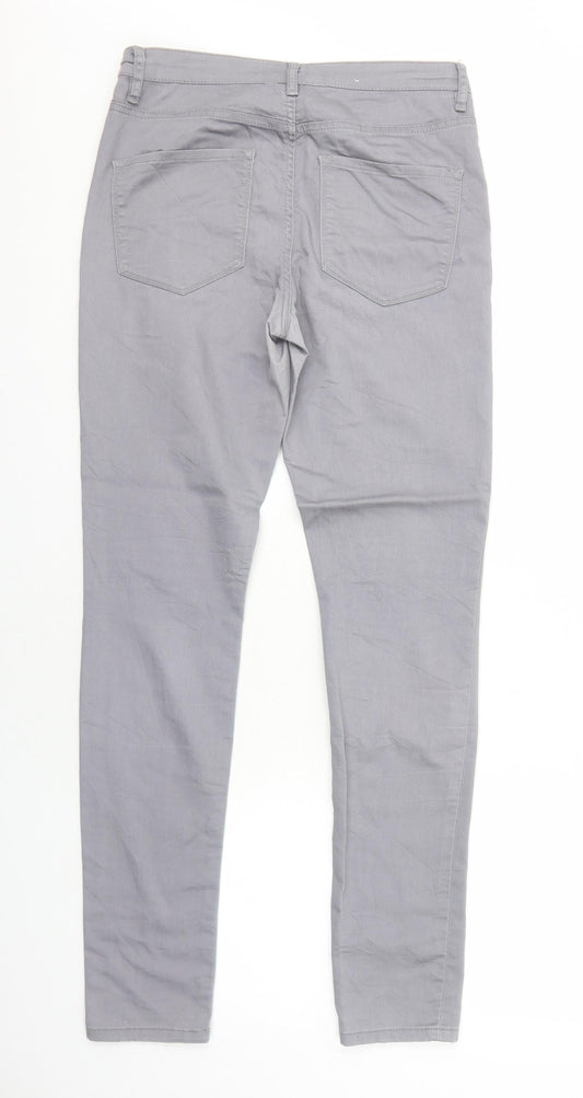 MIla Womens Grey Cotton Skinny Jeans Size 12 Regular Zip