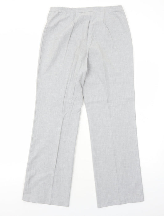 Essentials Womens Grey Polyester Trousers Size 12 Regular Zip
