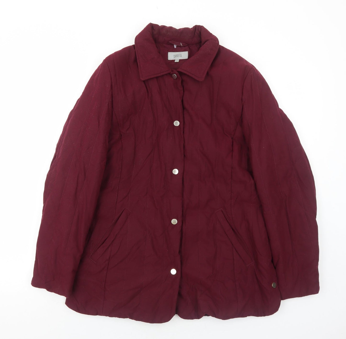Marks and Spencer Womens Red Jacket Coat Size 14 Snap