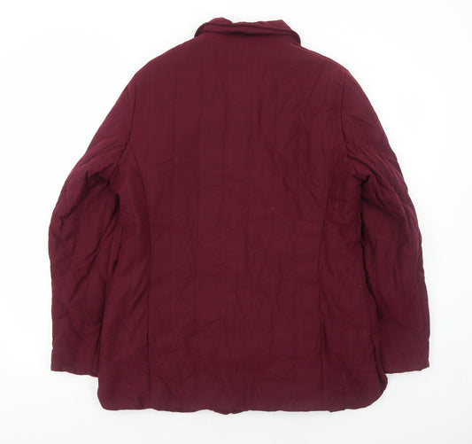 Marks and Spencer Womens Red Jacket Coat Size 14 Snap
