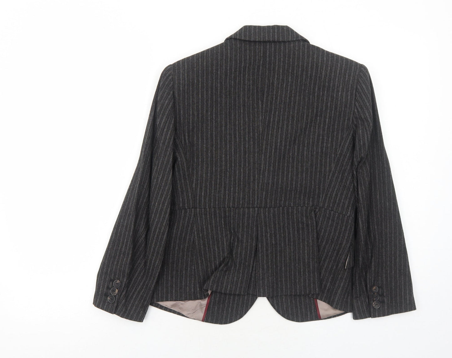 Zara Womens Grey Striped Viscose Jacket Suit Jacket Size S