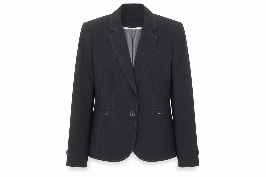 Marks and Spencer Womens Grey Polyester Jacket Blazer Size 14