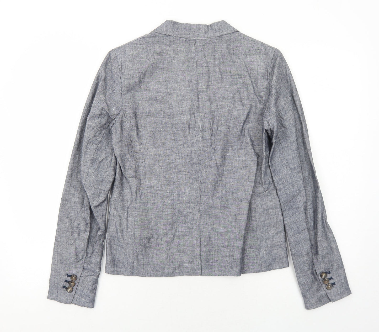 Gap Womens Blue Linen Jacket Blazer Size 8