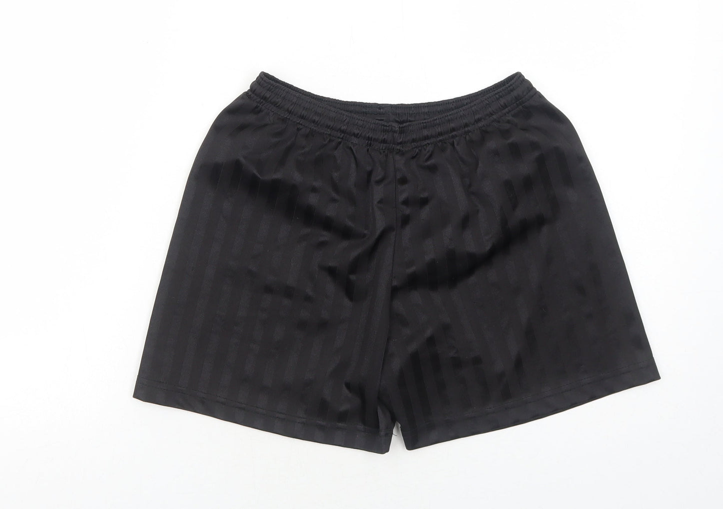 Precision Training Boys Black Striped Polyester Sweat Shorts Size 10 Years Regular Drawstring
