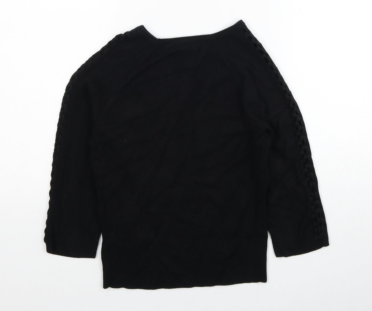 QED London Womens Black Scoop Neck Viscose Pullover Jumper Size S