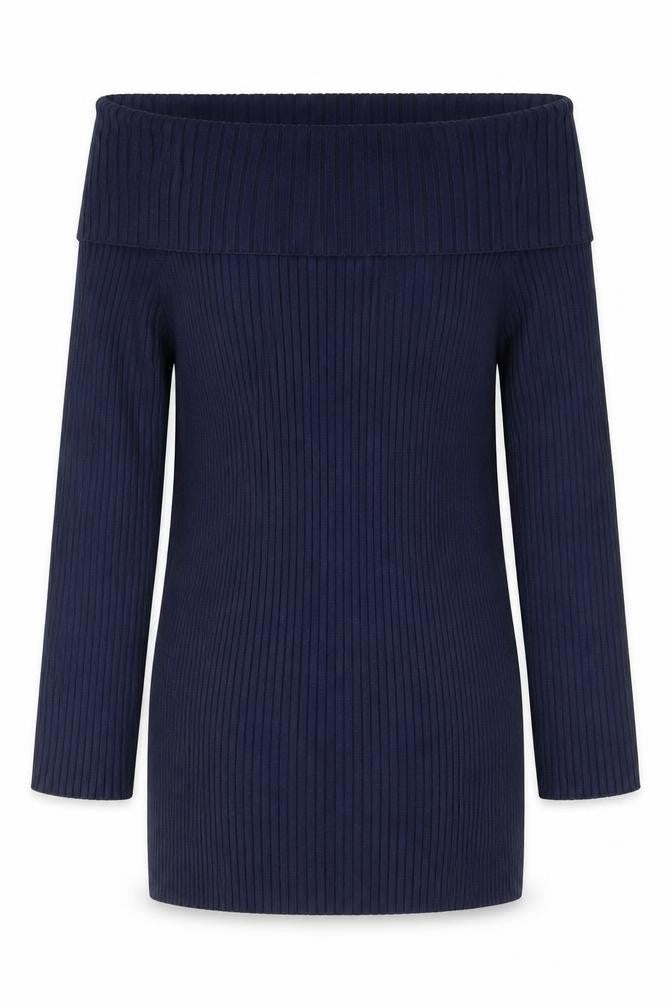 Verve Ami Womens Blue Boat Neck Viscose Pullover Jumper Size M