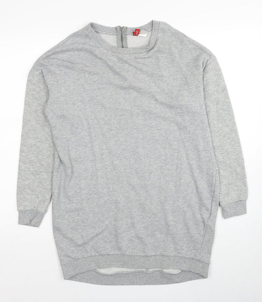 Divided by H&M Womens Grey Cotton Pullover Sweatshirt Size S Zip