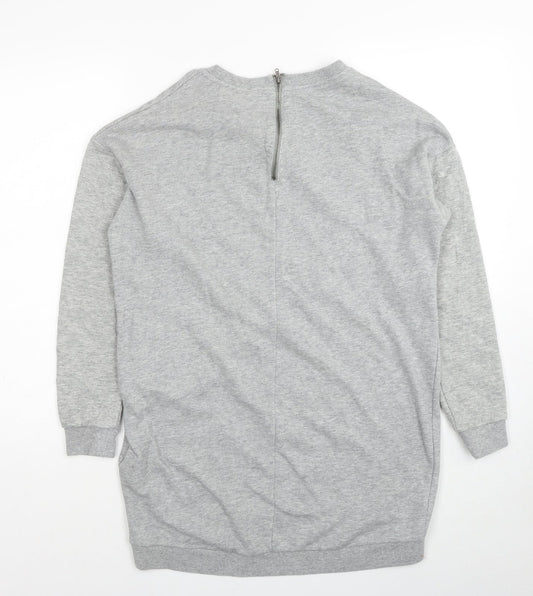 Divided by H&M Womens Grey Cotton Pullover Sweatshirt Size S Zip