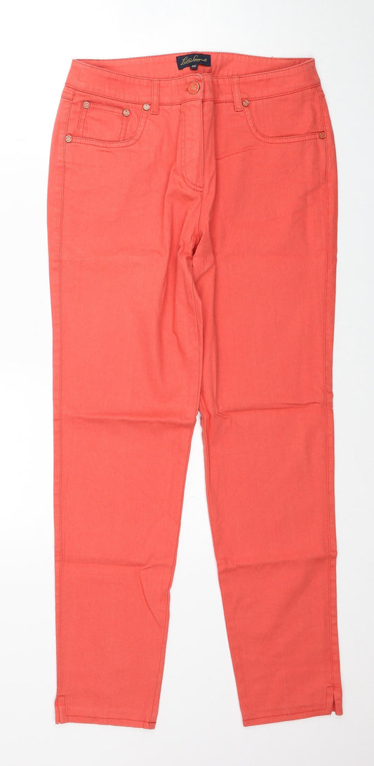 Luisa Spagnoli Womens Red Cotton Skinny Jeans Size 16 Regular Zip