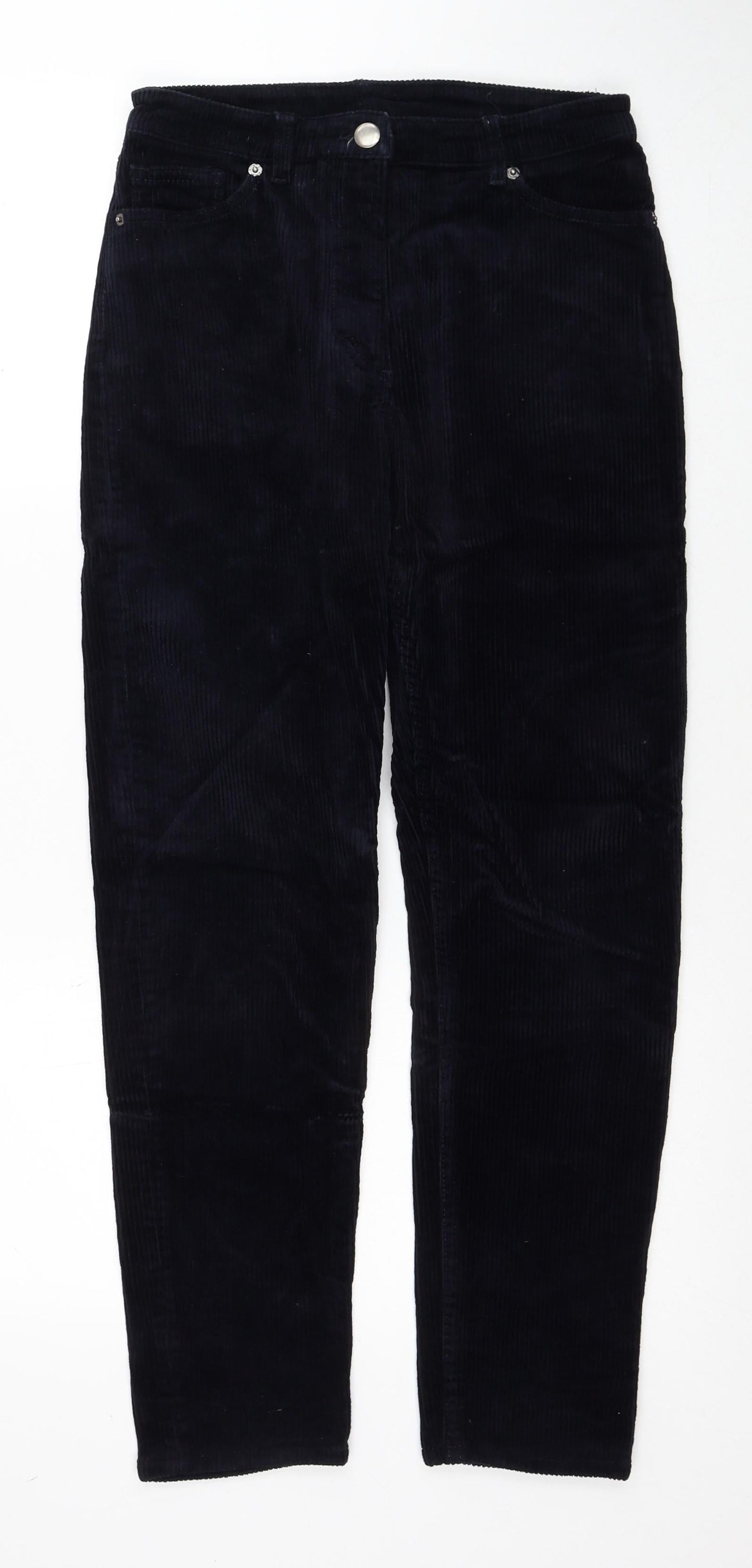 Monki Womens Blue Cotton Trousers Size 8 Regular Zip