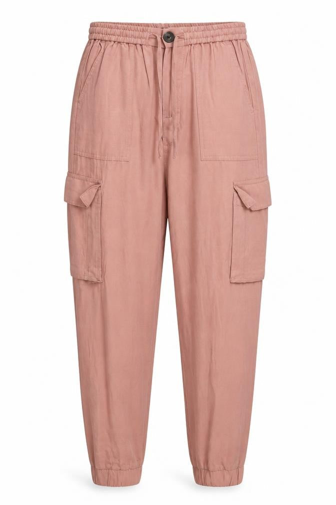 The B.C. Clothing Womens Beige Viscose Cargo Trousers Size 8 Regular Zip