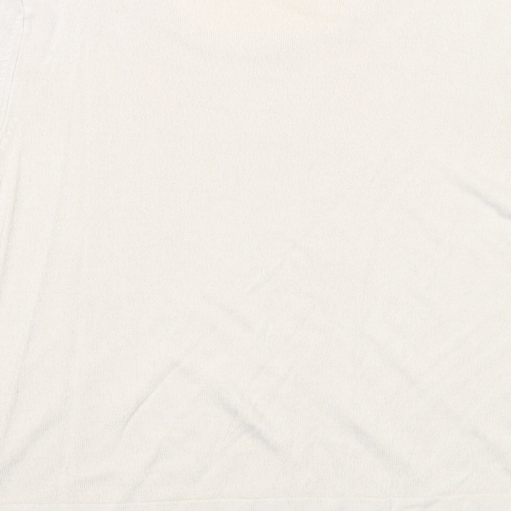 Marks and Spencer Womens Beige Round Neck Acrylic Pullover Jumper Size 20