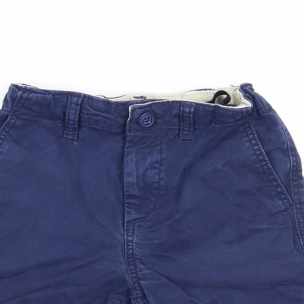 Gap Boys Blue Cotton Chino Shorts Size 7 Years Regular Zip