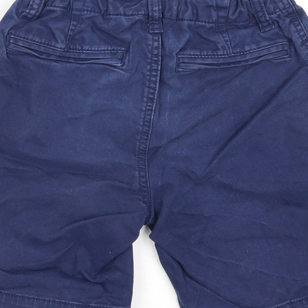 Gap Boys Blue Cotton Chino Shorts Size 7 Years Regular Zip